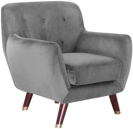 BODO - Fauteuil - Grijs - Fluweel