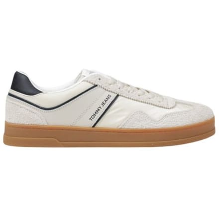 Tommy Hilfiger Jeans Crème Leren Lage Sneakers
