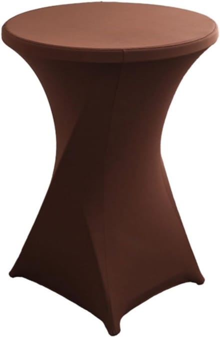 Statafelhoezen Set - Stretch Overkapping - Feestelijk Decoreren - Antislip Versterking - 60 cm Diameter - Bruin
