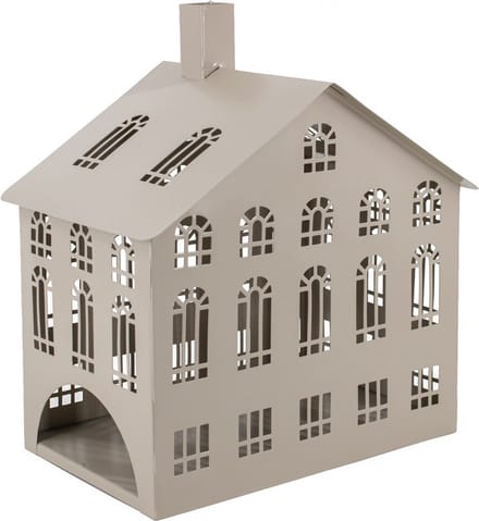 Metalen windlicht huis sand
