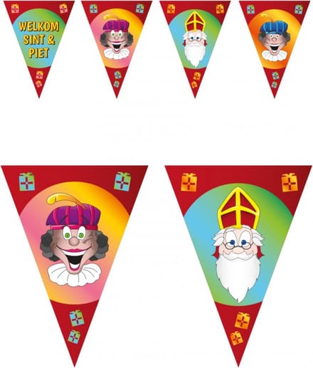 6 x Vlaggenlijn welkom sint en piet (60 meter)