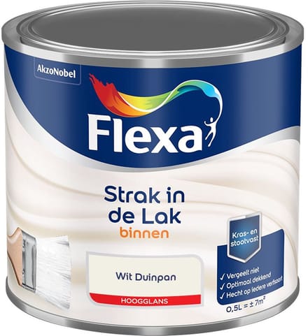 Flexa - Strak In De Lak Binnenlak Hoogglans - Wit Duinpan - Mengverf - 500 Ml