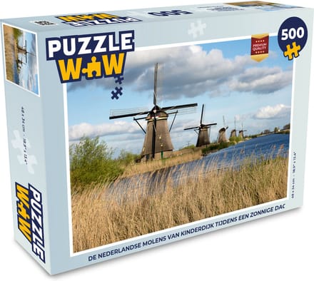 Puzzel Molen - Landschap - Nederland - Legpuzzel - Puzzel 500 stukjes