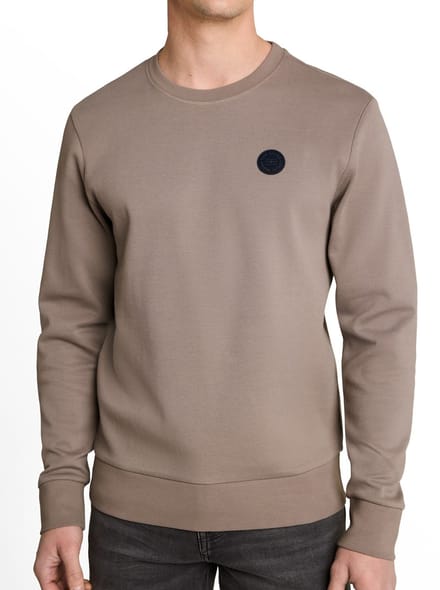 Tom Tailor - Sweater Ronde hals - Mannen - M - Taupe - Katoen - 1051560