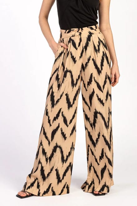 AAIKO Frederique Ikat Vis 528 Broeken Dames - Beige - Maat M