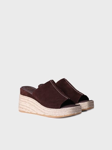 Suède espadrilles in klompstijl voor dames | MIRIAM