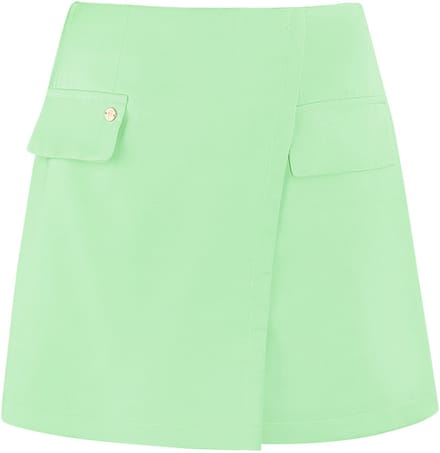 Sportieve Minirok met Asymmetrische Wrap-Constructie - Groen - Maat M
