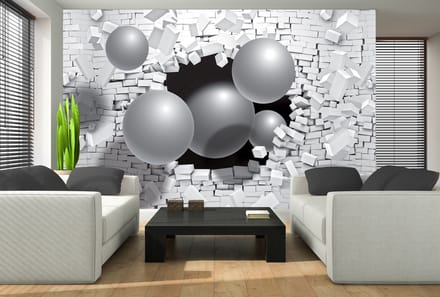 Abstract Brick Wall Modern Photo Wallcovering