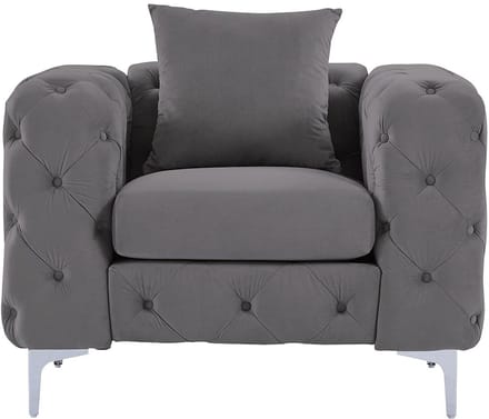 Vente-unique Chesterfield-fauteuil van antracietgrijs velours EDWINA