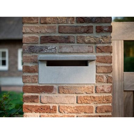 KS Verluchting - brievenbus - Hardstenen inbouw - liggend - grijs - hardsteen