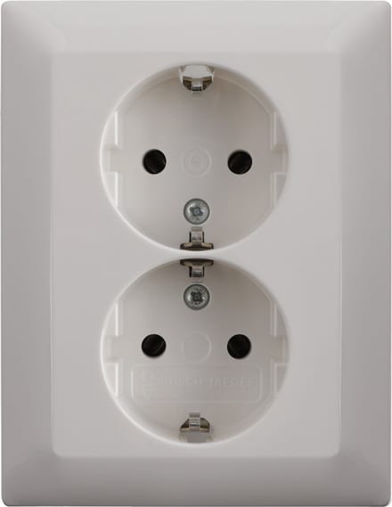 Busch-Jaeger Bal inbouw contactdoos polar wit 2-voudig randaarde