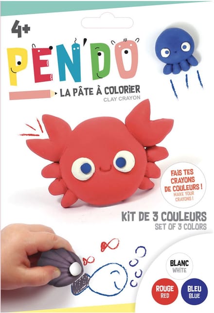 GRAINES CREATIVES - Pen'do aquatische doos wit rood blauw, modelleerkit potloden