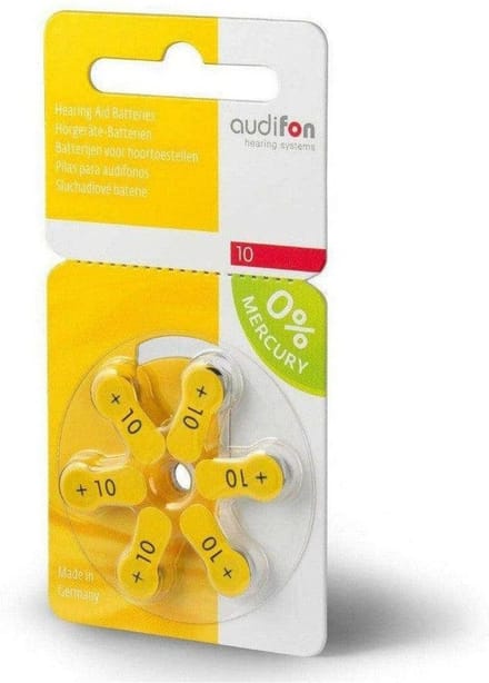 Audifon P10 hoortoestelbatterij geel (60 stuks)