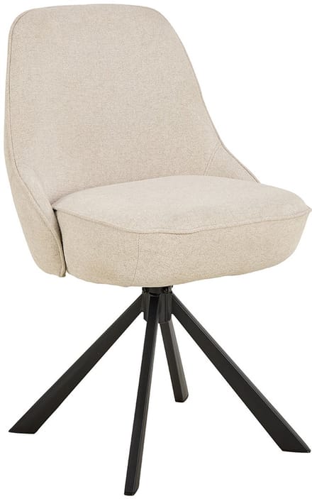 Giga Living Eetkamerstoel Cor - Beige Stof - Zithoogte 52cm - Set van 2