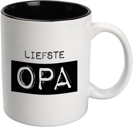 Mok met tekst | Liefste opa | Kleur: Zwart wit