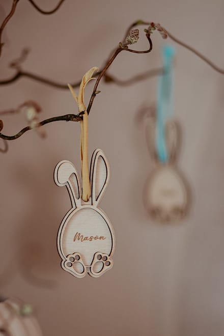BolleToet - Paashanger van hout met naam - Paas decoratie - Easter - personaliseren