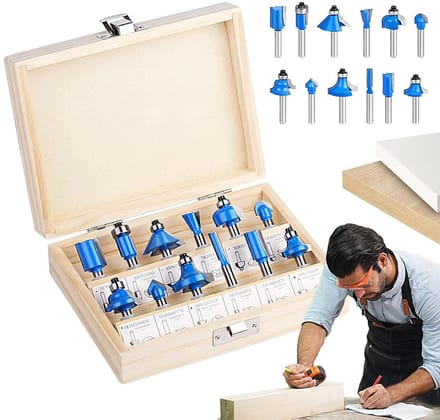 Freesbitset - Houtbewerking Frezen - Meubelmaken - Hardmetalen Legering - 12-Delig - Niet gespecificeerd