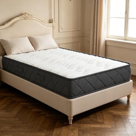 Eenpersoons Matras 90x190 cm - Traagschuim - 20 cm Dikte - Wit/Grijs