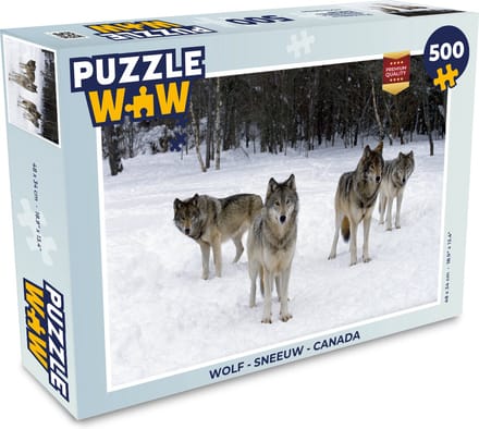 Puzzel Wolf - Sneeuw - Canada - Legpuzzel - Puzzel 500 stukjes