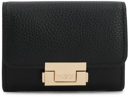 Sleek leather wallet with elegant clasp