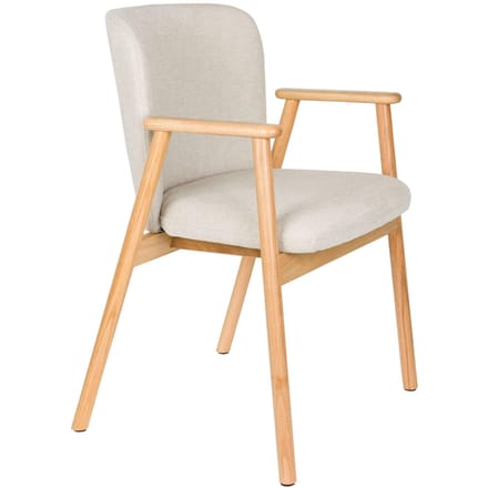 Housecraft Living Kenna Eetkamerstoelen Armleuning Beige - Set van 2