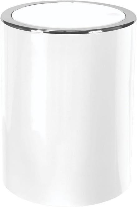 Kleine Witte Kosmetica Emmer met Deksel - 5 Liter - Badkamer Afvalbak