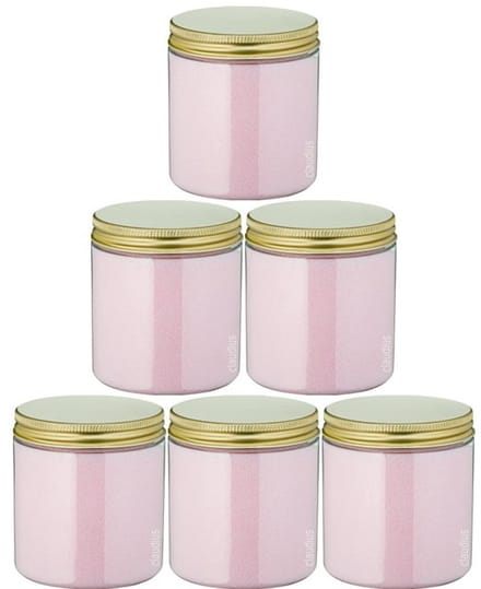 Scrubzout Rozen 300 gram - Pot met gouden deksel - set van 6 stuks - Hydraterende Lichaamsscrub