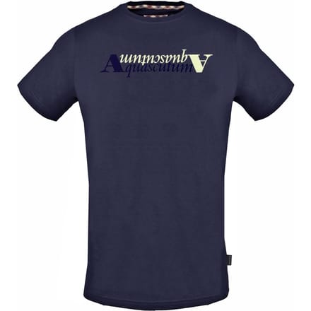 Aquascutum Reflection Logo marineblauw T-shirt
