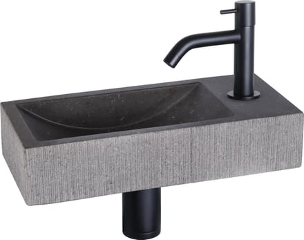 Differnz Fonteinset Mix&match Set Ribble Gebogen Mat Zwart