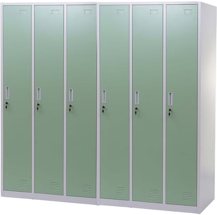 Locker Boston T829, afstortkluisje Lockerkast, metaal 6 vakken ~ groen