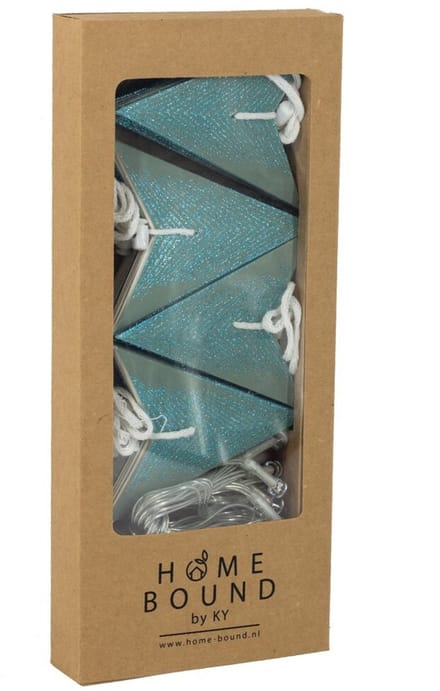 Kerstster slinger 8 stuks met timer turquoise