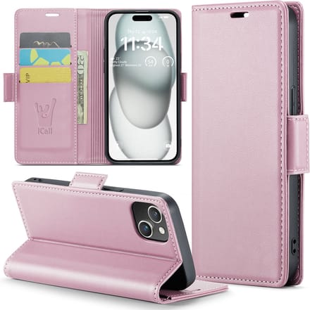 Hoesje geschikt voor iPhone 15 Plus - HyperCase Book Cover Kunstleer Rose
