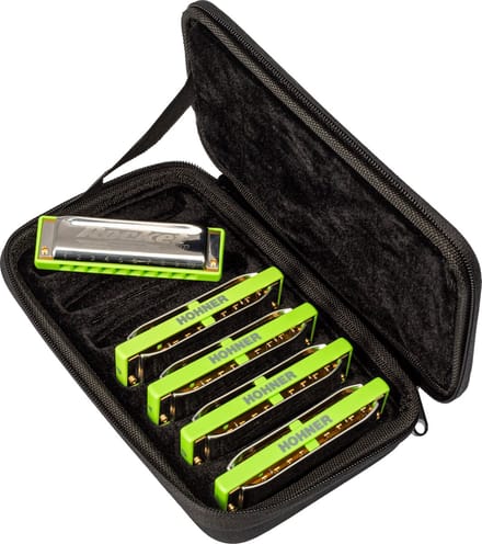 Hohner Rocket-amp C/G/A/D/Bb mondharmonica set van 5
