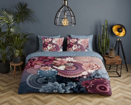 HIP dekbedovertrek mandalas & bloemen - 2 persoons 200x200/220 cm - Multi - 100% Katoen satijn