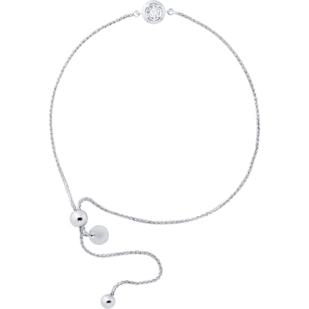 Diamond Bracelet Solitaire 0,02 0,50 Cts Cts Illusion White Gold