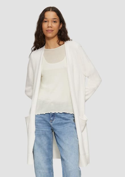 Dikke lange cardigan in viscosemix voor dames QS