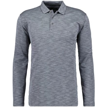 Ragman Polo Soft Knit Flame Design Long Sleeve Zilvergrijs / male