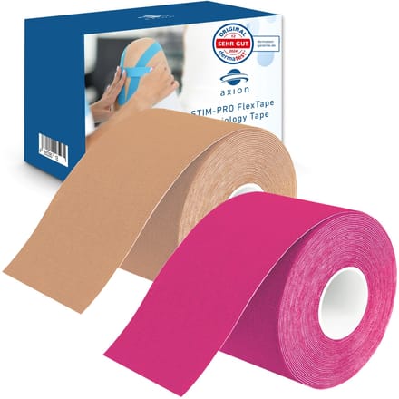 axion® - Kinesiologie Tape Set van 2 beige roze | waterdicht • huidvriendelijk • elastisch •