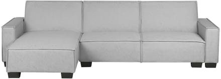 ROMEDAL - Hoekslaapbank - Lichtgrijs - Rechts - 290 cm - Polyester