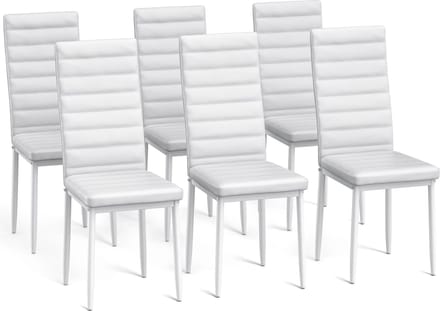Bealife TB41C Eetkamerstoelen - 6 stoelen - PU Leer bekleed - Wit