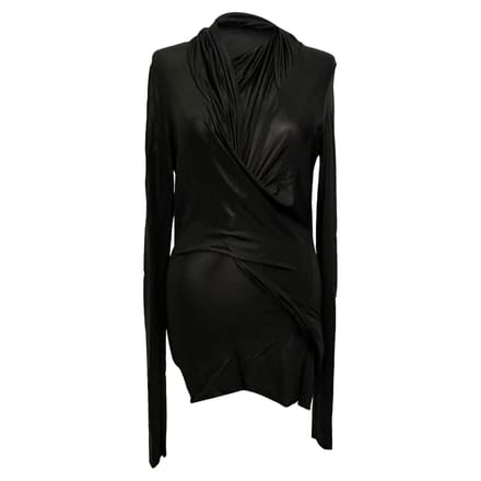 Rick Owens Magnetic Long Sleeve Top in Black Viscose