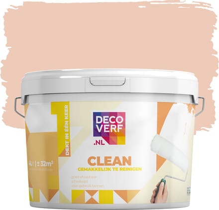Decoverf clean muurverf zachtroze, 4L