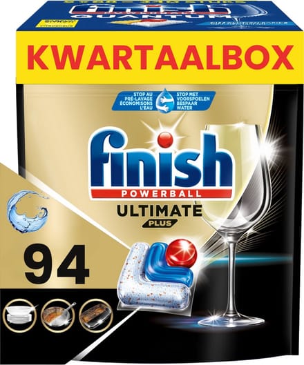 Finish Ultimate Plus All in One regular - 94 capsules - Voordeelverpakking - Vaatwastabletten