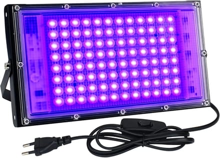 100W LED Black Light Lamp IP65 Waterdichte -overstromer met plug -schijnwerpers voor Glow Party Disco Blacklight Party Halloween UV Spotlight