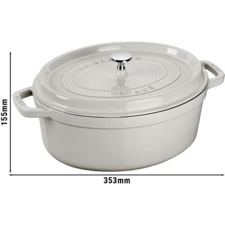 STAUB LA COCOTTE - Kookpot - Ovaal - 290mm - Gietijzer - Witte truffel