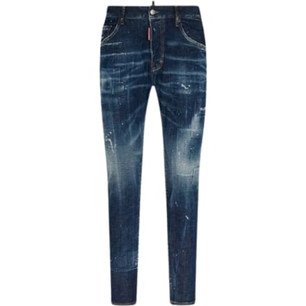 Dsquared2 Skater Jeans Destroyed Reinforced Patch Blauwe Jeans