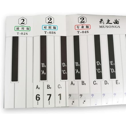Version Professionnelle Clavier 88 Touches Piano Simulation de Doigt Guide d'Entraînement Aide Pédagogique Tableau de Notes pour Étudiant Débutant white