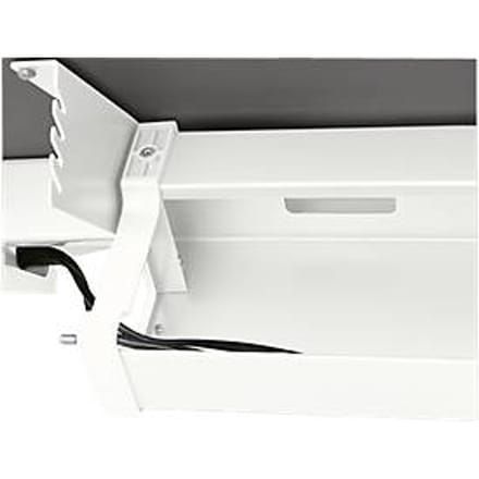 Kabelgoot standaard, voor in hoogte verstelbare bureautafels vanaf B 1400 mm, neerklapbaar, wit