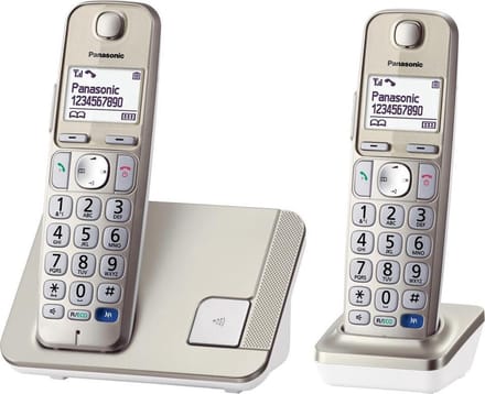 Panasonic KX-TGE212NLN - Duo DECT telefoon - champagnekleurige seniorentelefoon