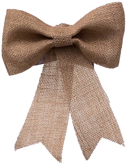 Feeric Christmas Kerst strik - jute - 24 cm - kerststrik - kerstversiering - kerstboom ornament/piek